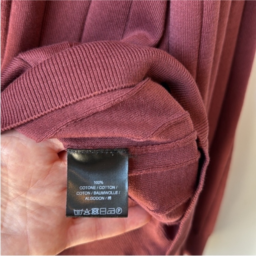 Corneliani Cotton Jumper Sweater Raised Rib Burgundy - Picture 9 of 10